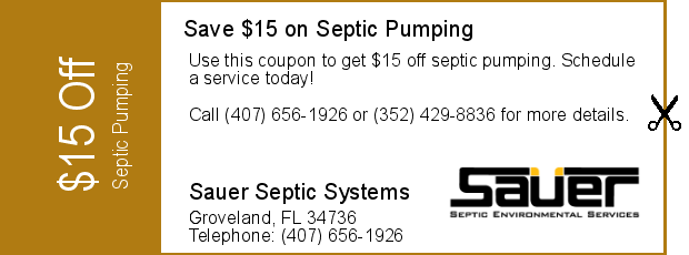 Sauer Septic Systems - 15 Off Septic Pumping